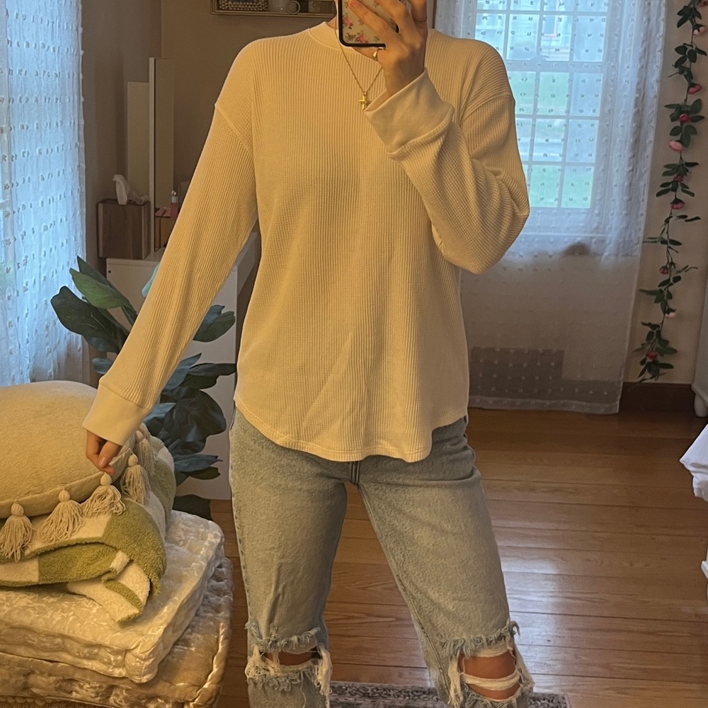 abercrombie waffle knit long sleeve